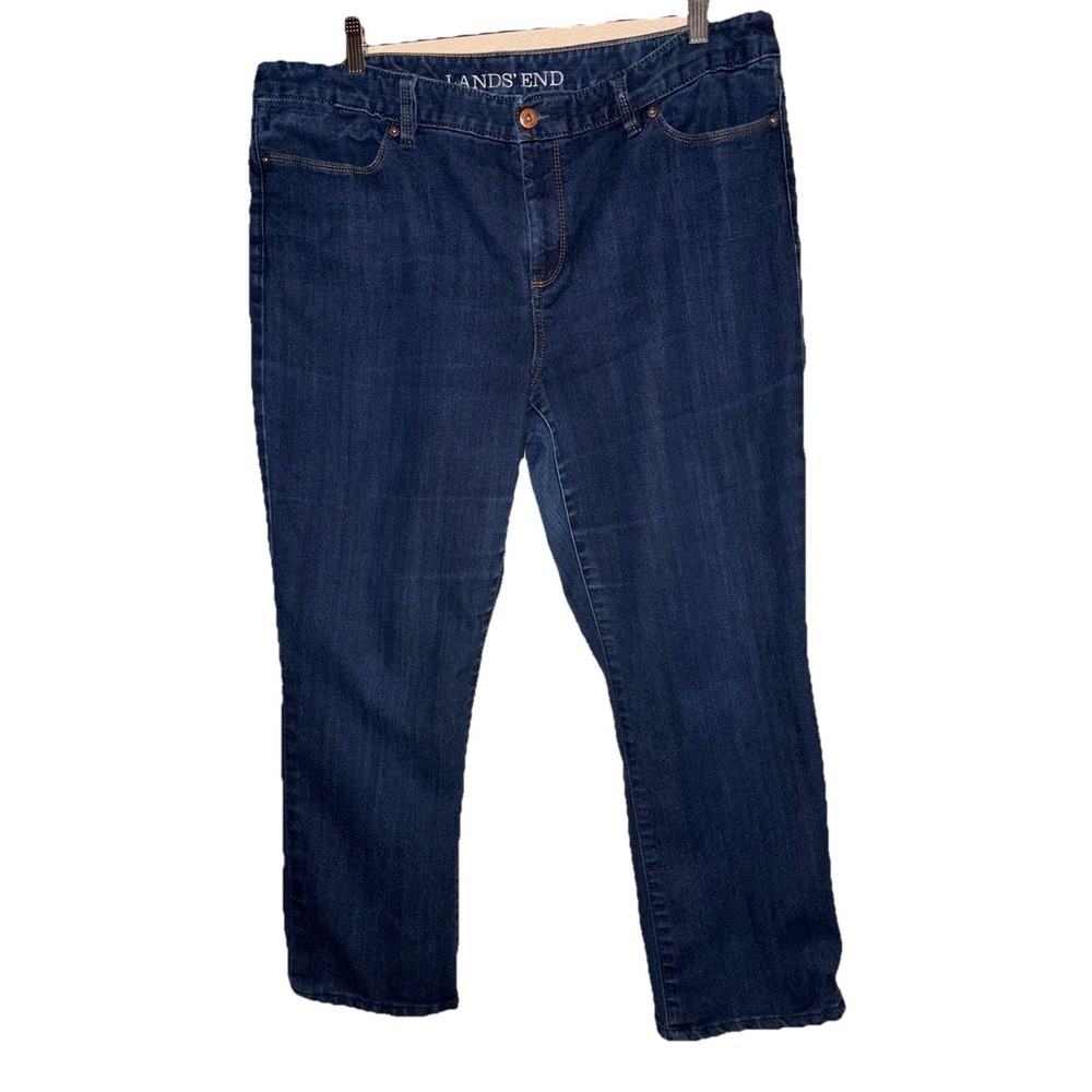 Lands' End Jeans Women's Sz. 16 Blue Fit #2 Bootcut Leg Stretch Denim Pants